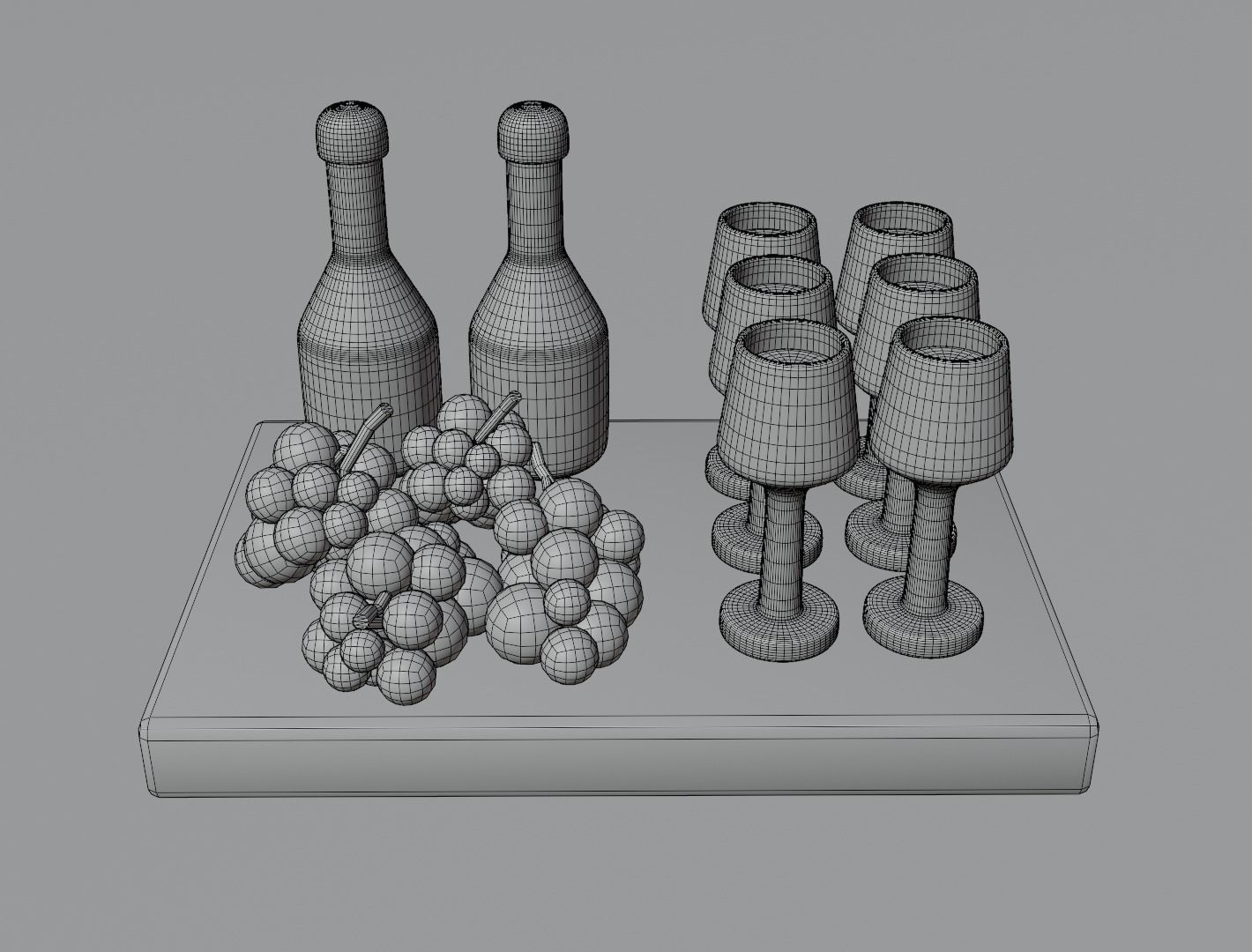 Wine set 3D model 3D model_11