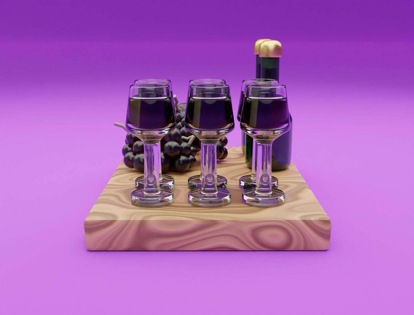 Wine set 3D model 3D model_4