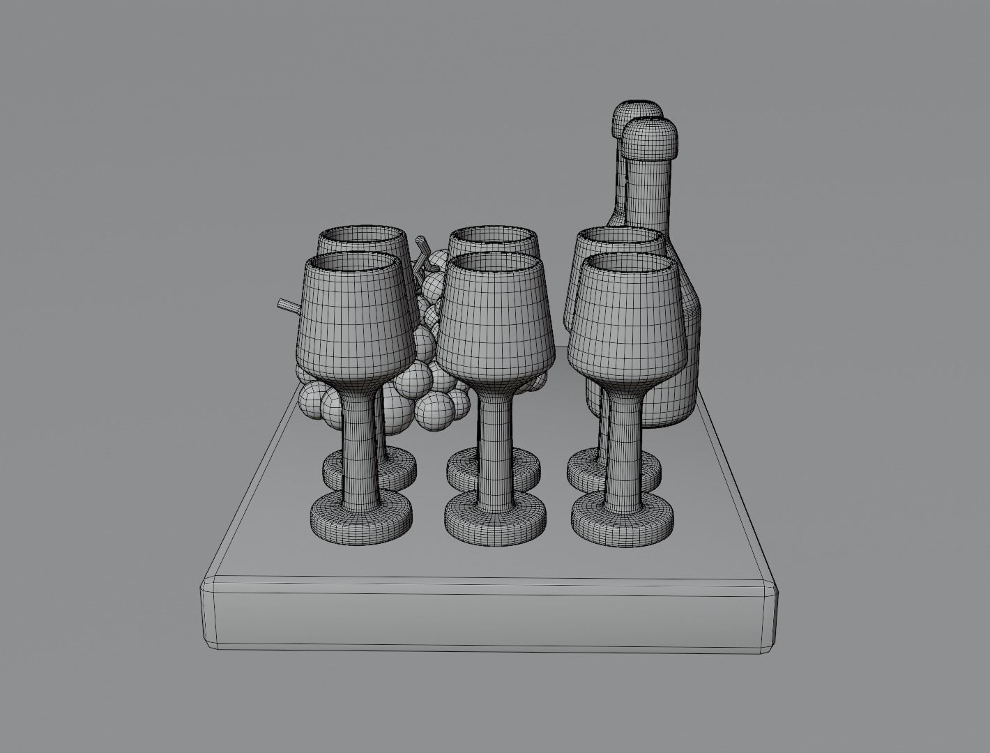 Wine set 3D model 3D model_14