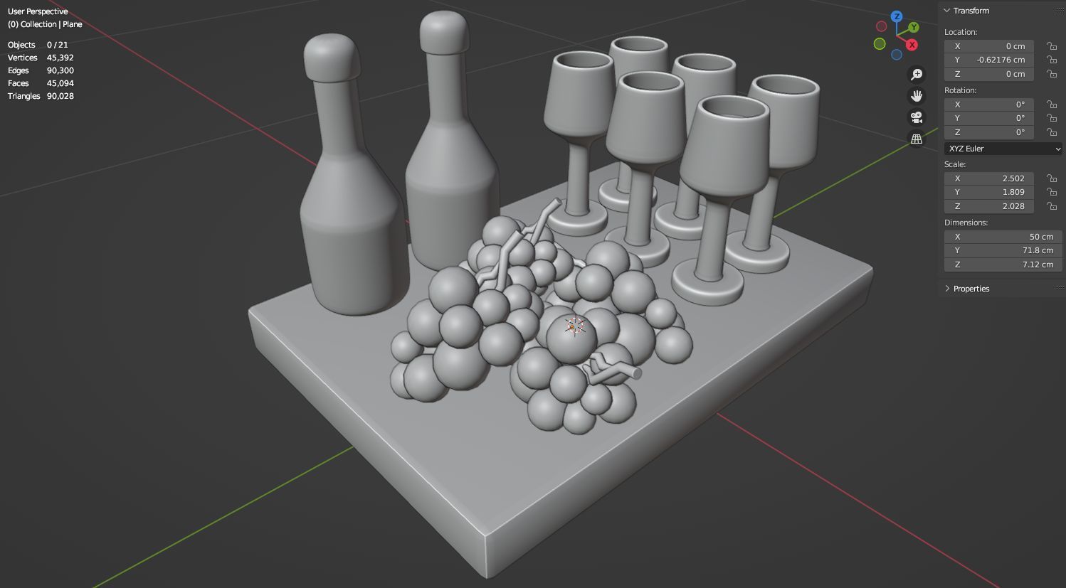 Wine set 3D model 3D model_21