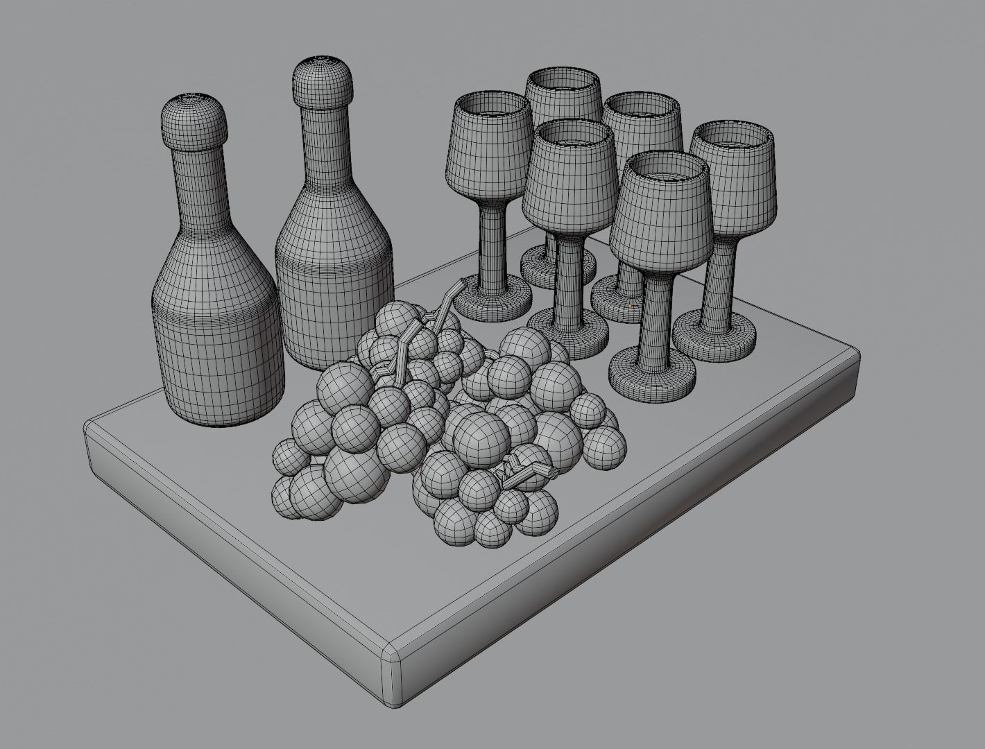 Wine set 3D model 3D model_10