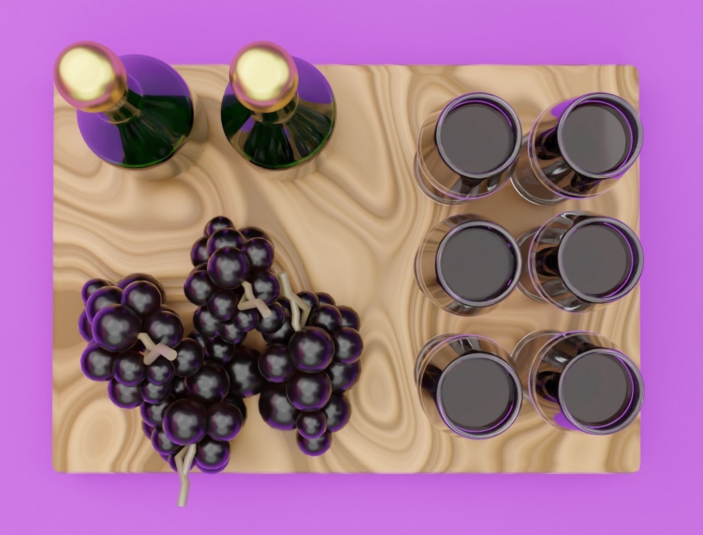 Wine set 3D model 3D model_2