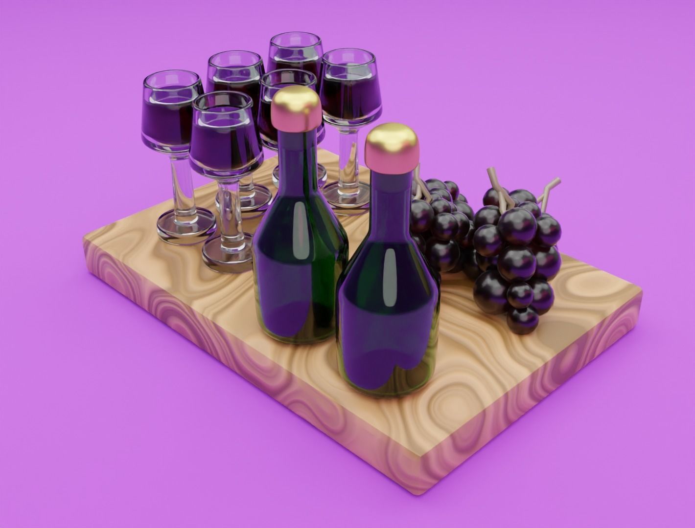 Wine set 3D model 3D model_6