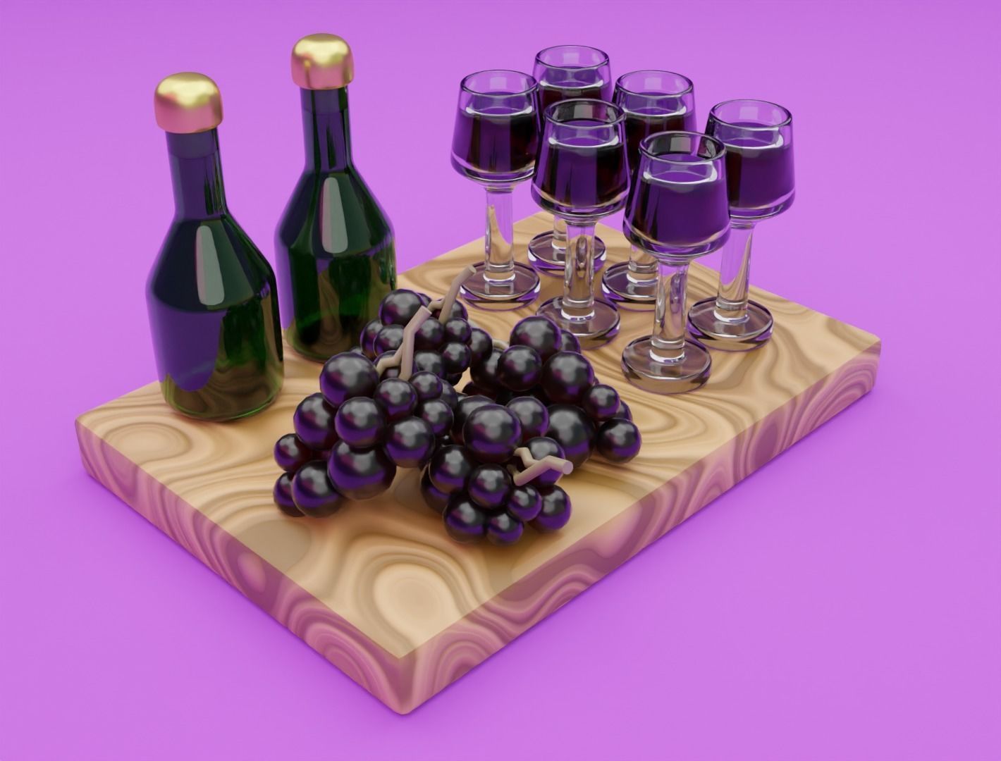 Wine set 3D model 3D model_7