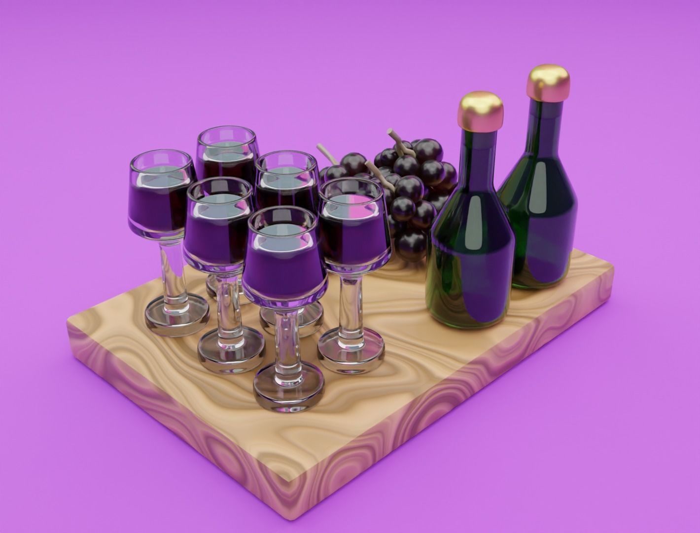 Wine set 3D model 3D model_9