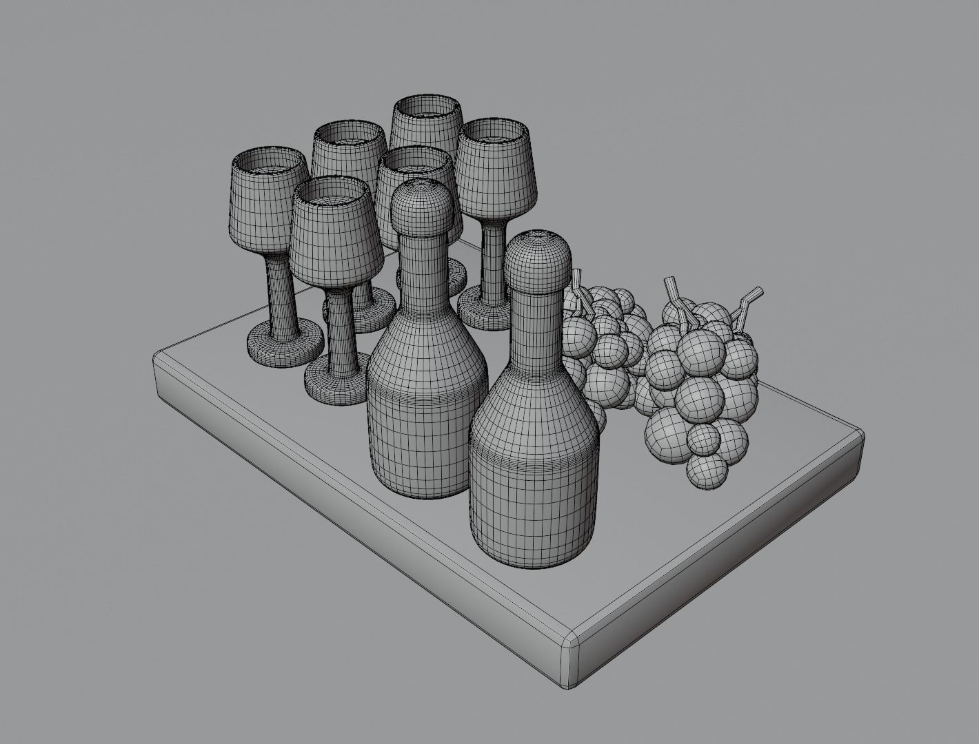 Wine set 3D model 3D model_16