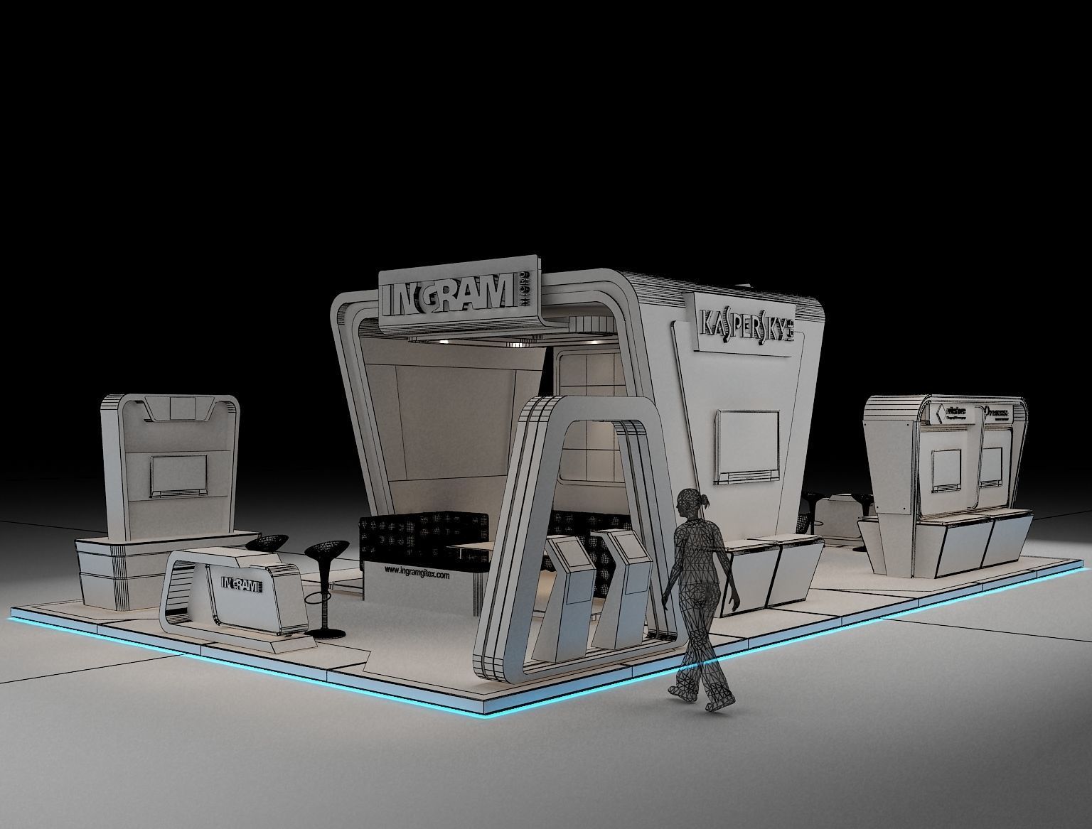 Booth Exhibition Stand a246 3D model_3