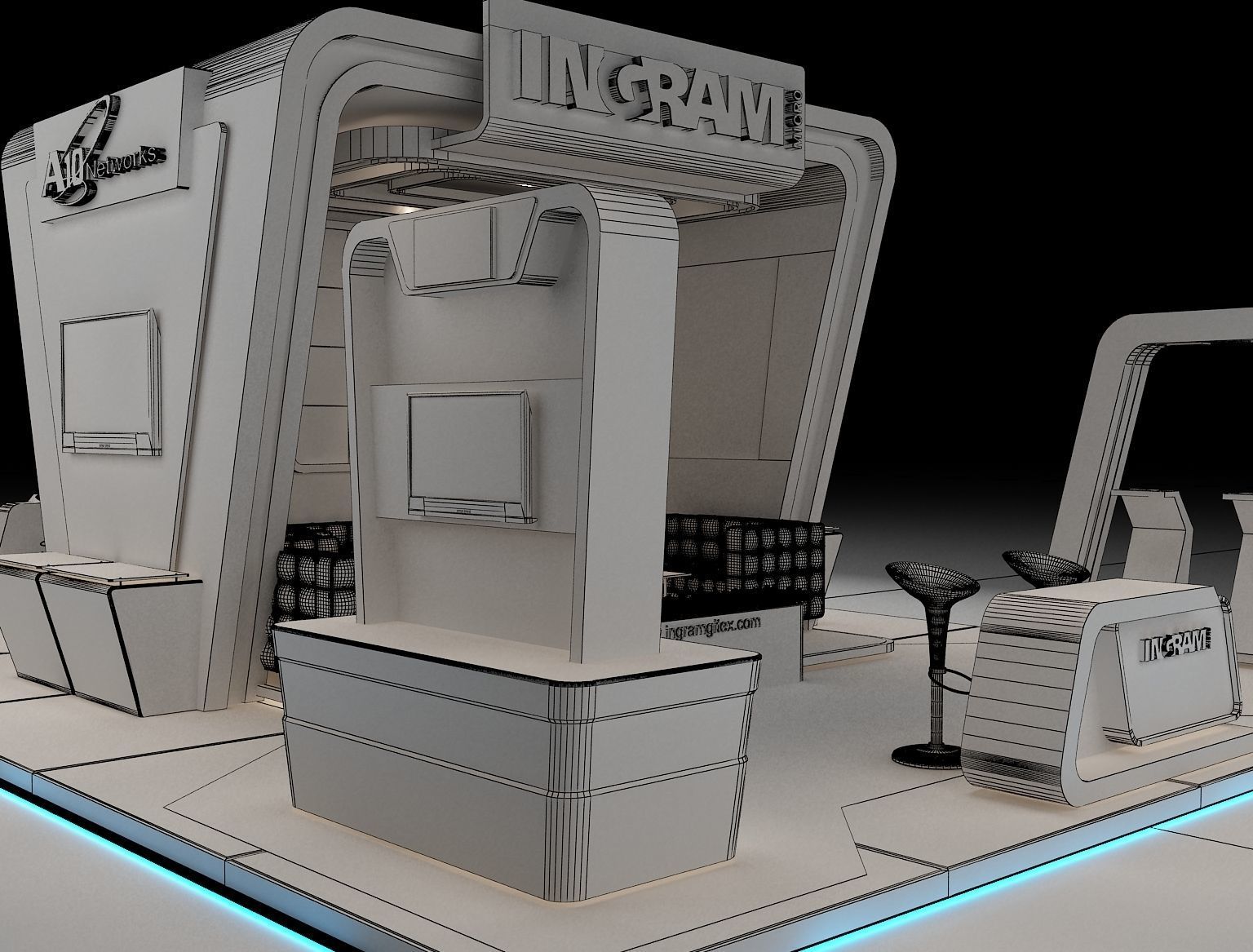 Booth Exhibition Stand a246 3D model_24