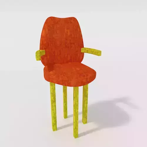 Orange yellow fabric floral sofa