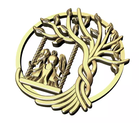 Colgante arbol de la vida mama e hijas 3D print model