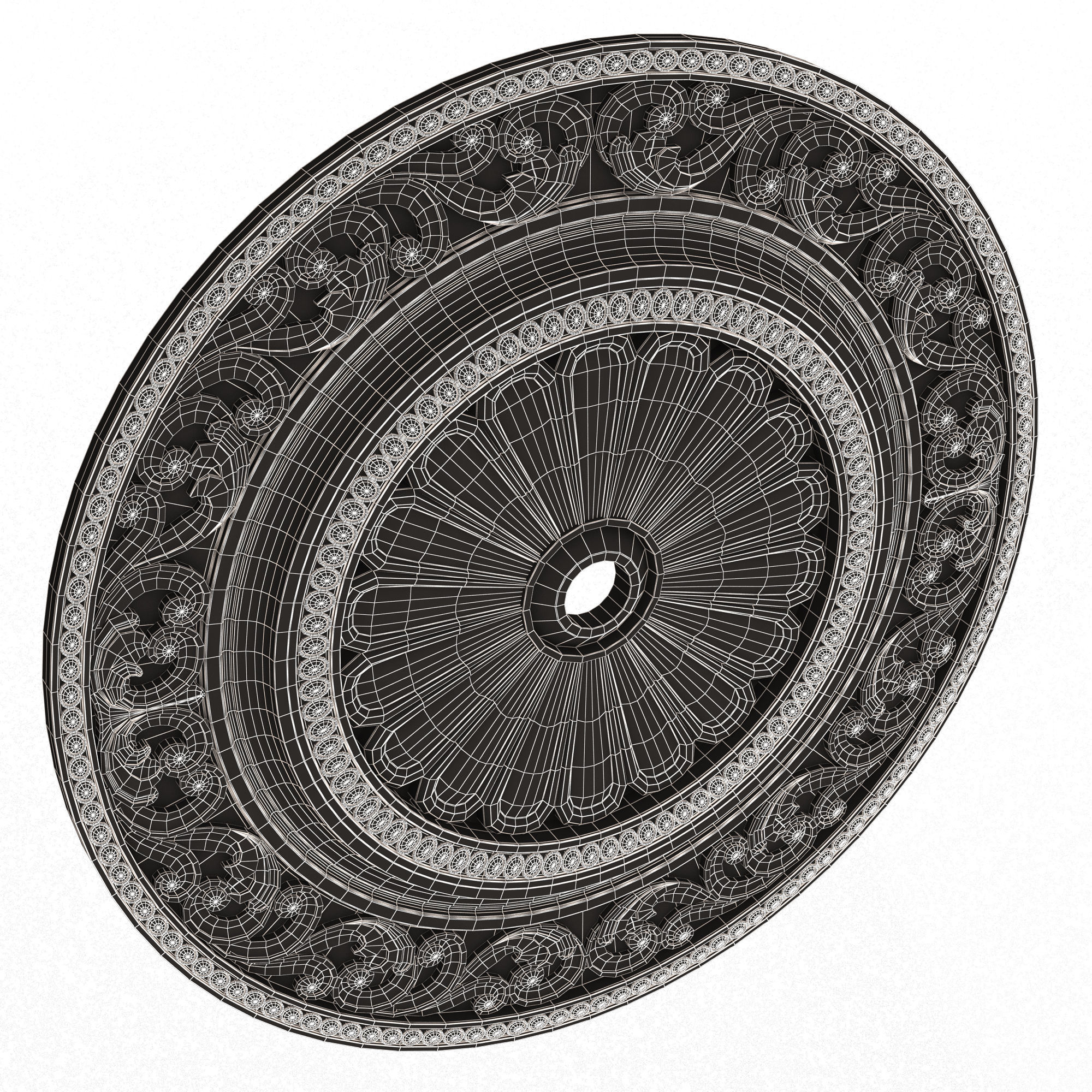Ceiling Rosette 01 Low-poly 3D model_13