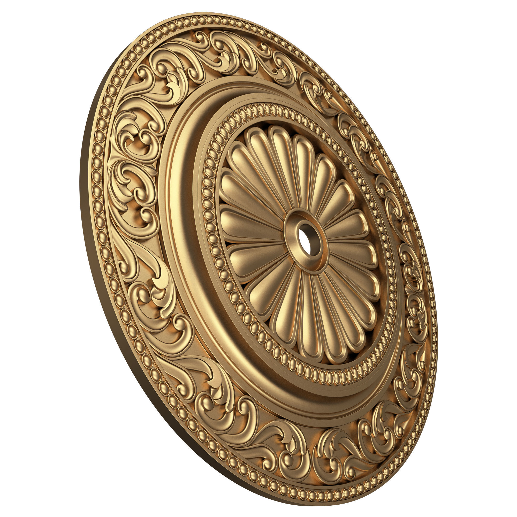 Ceiling Rosette 01 Low-poly 3D model_3