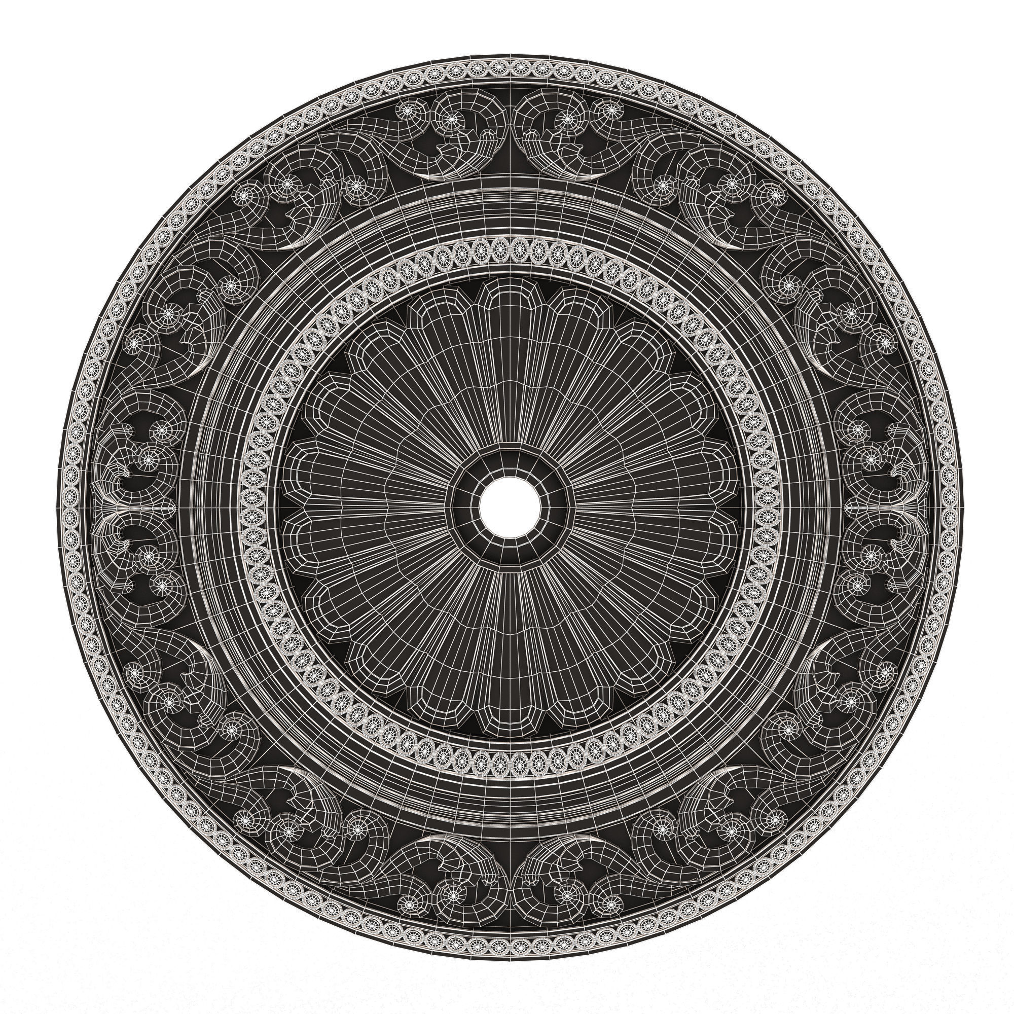 Ceiling Rosette 01 Low-poly 3D model_12