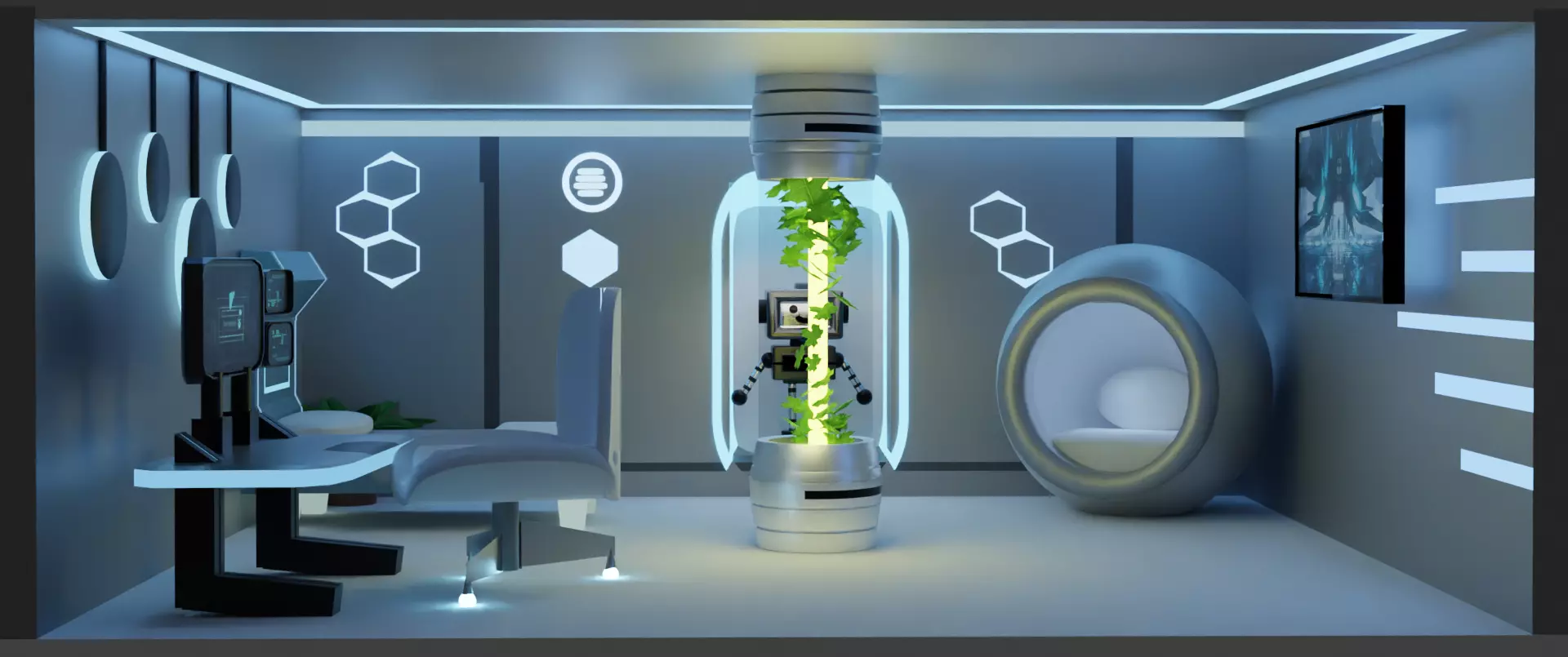 SCI-FI GAME ROOM 3D model_0