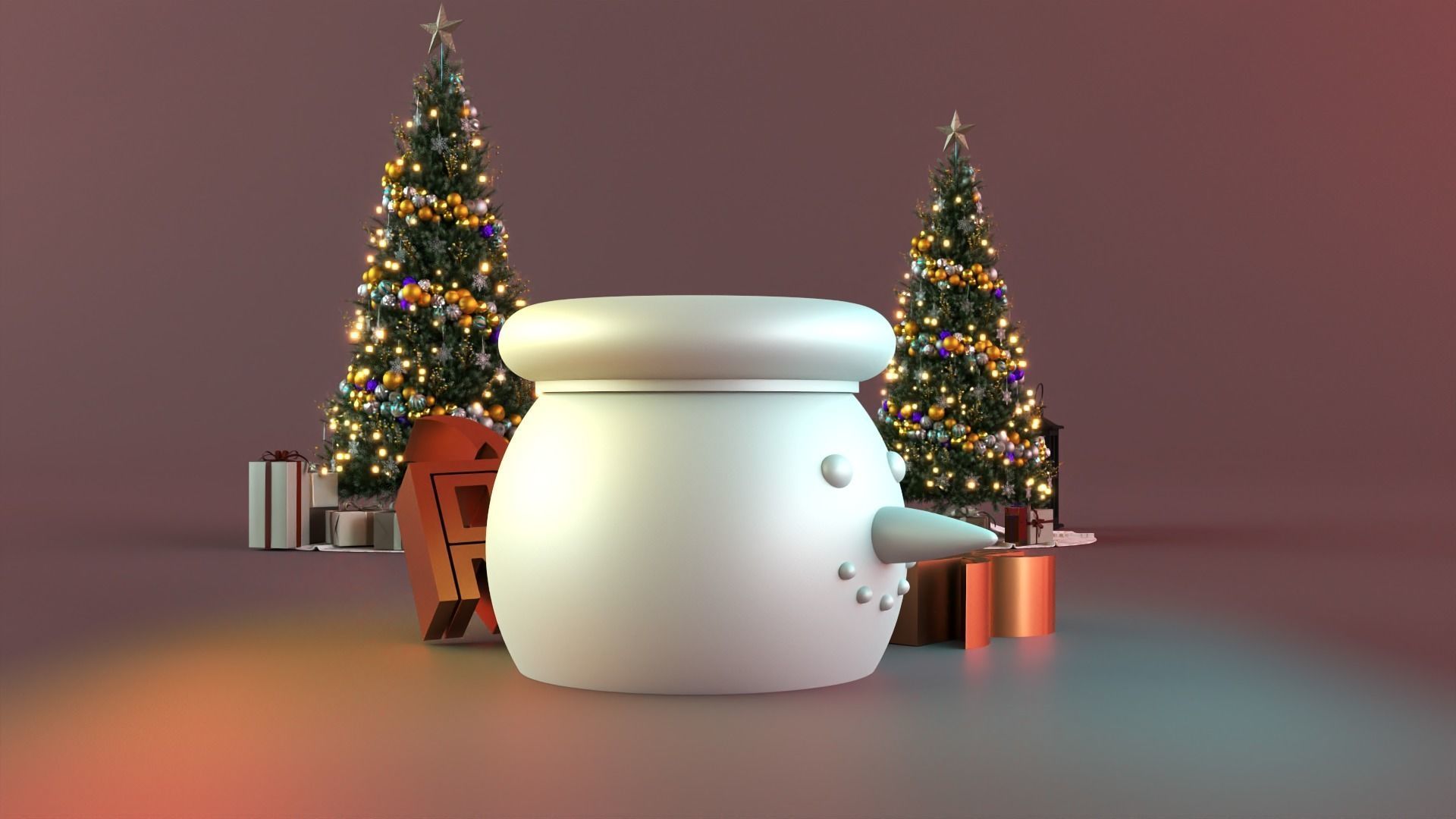 Snowman tealight warmer candle 3D print model_2