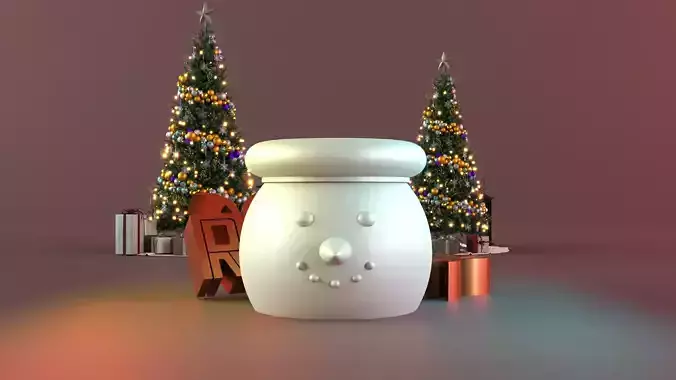 Snowman tealight warmer candle 3D print model