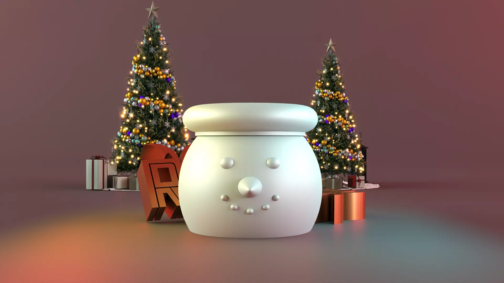 Snowman tealight warmer candle 3D print model_0