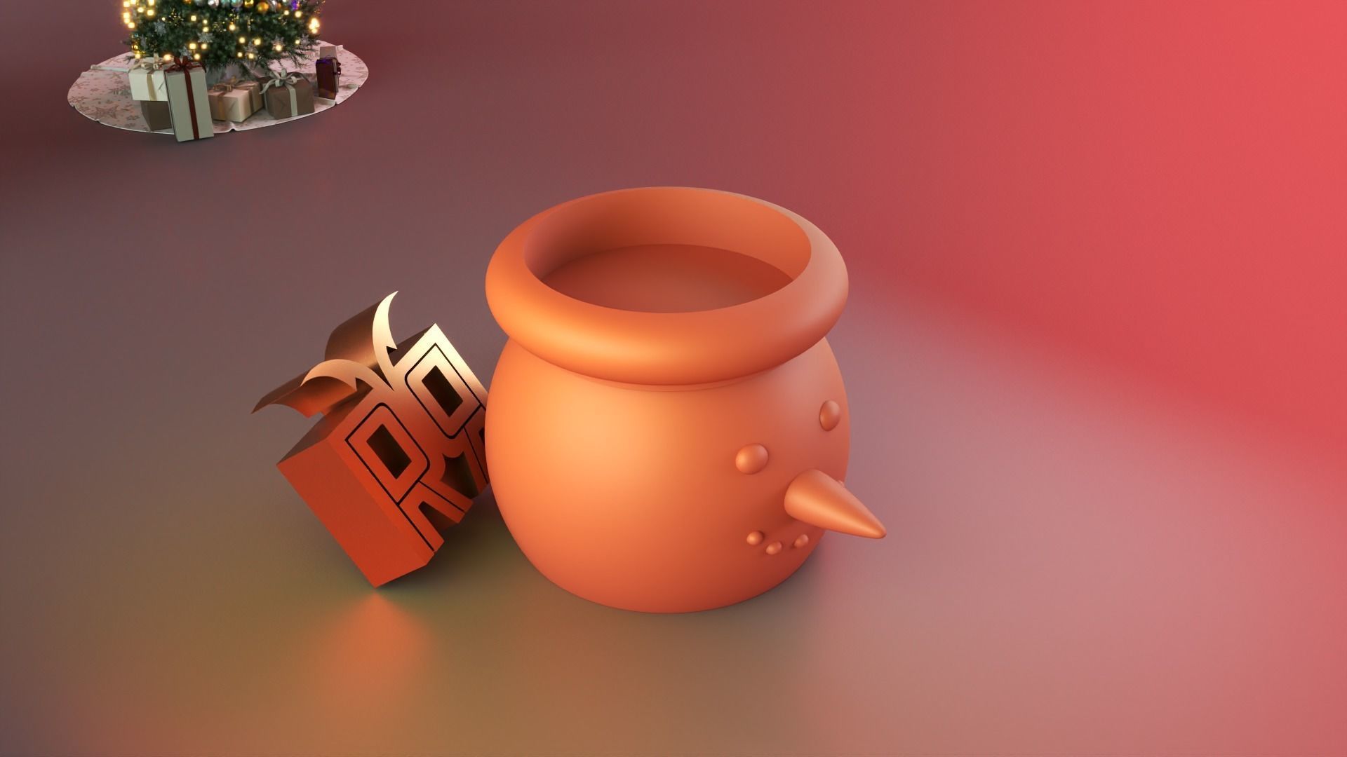 Snowman tealight warmer candle 3D print model_9