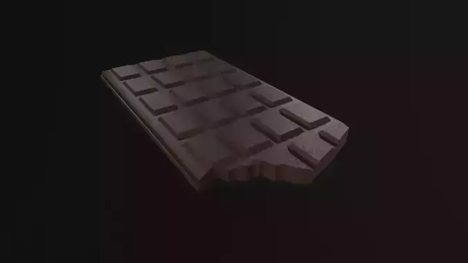 Bitten Chocolate Bar Low-poly 3D model