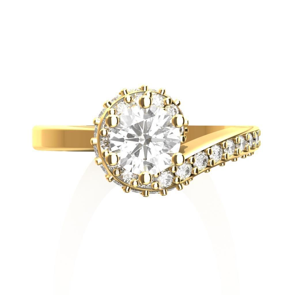 Solitaire Engagement Ring 3D print model_2