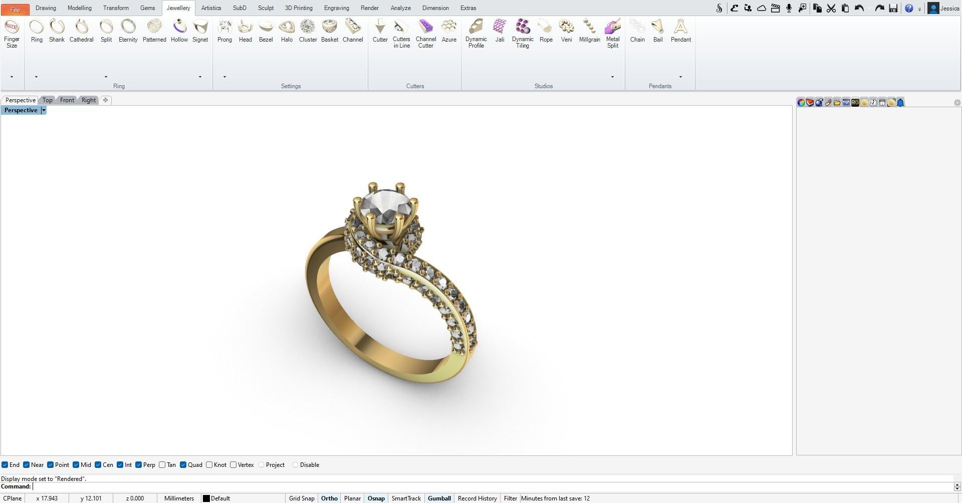 Solitaire Engagement Ring 3D print model_5