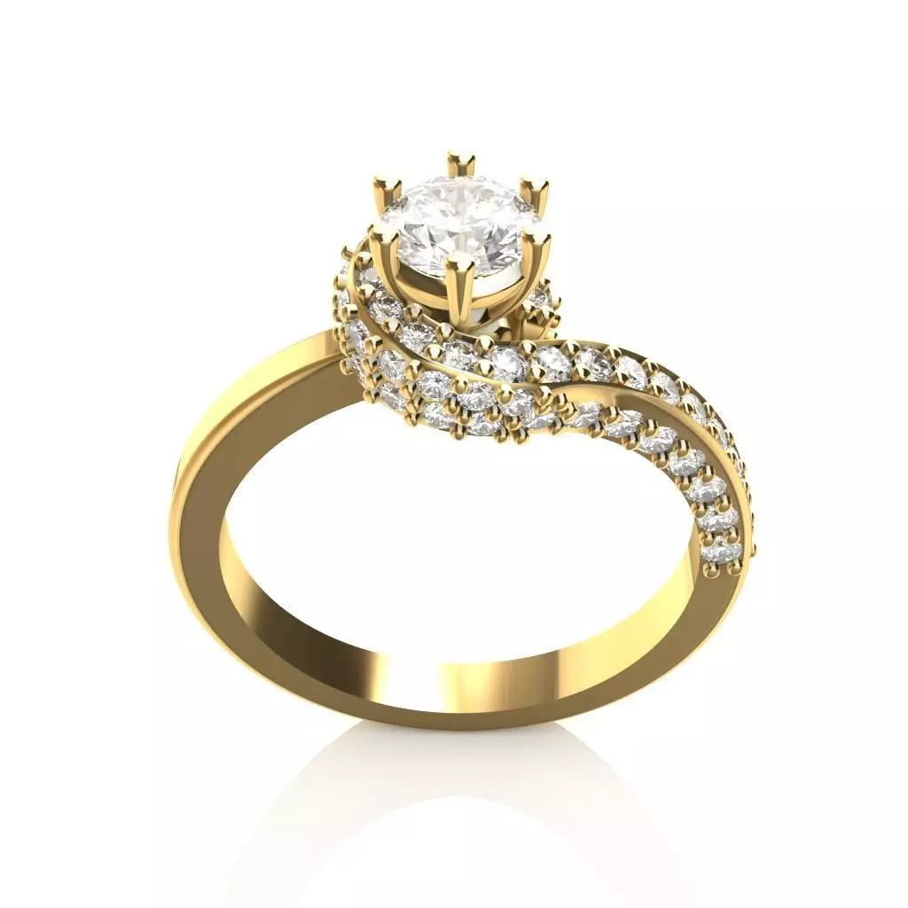 Solitaire Engagement Ring 3D print model_0