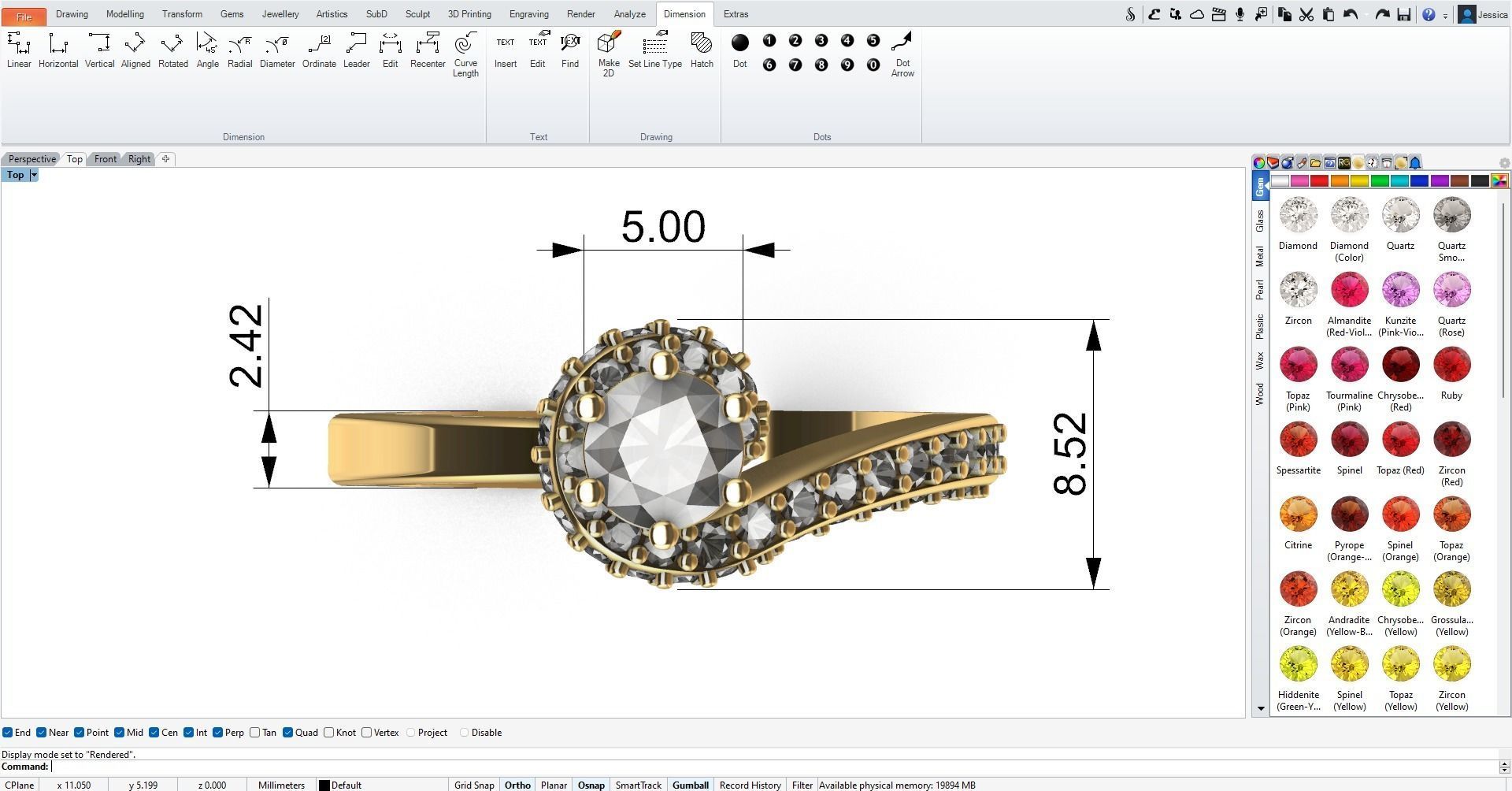 Solitaire Engagement Ring 3D print model_3