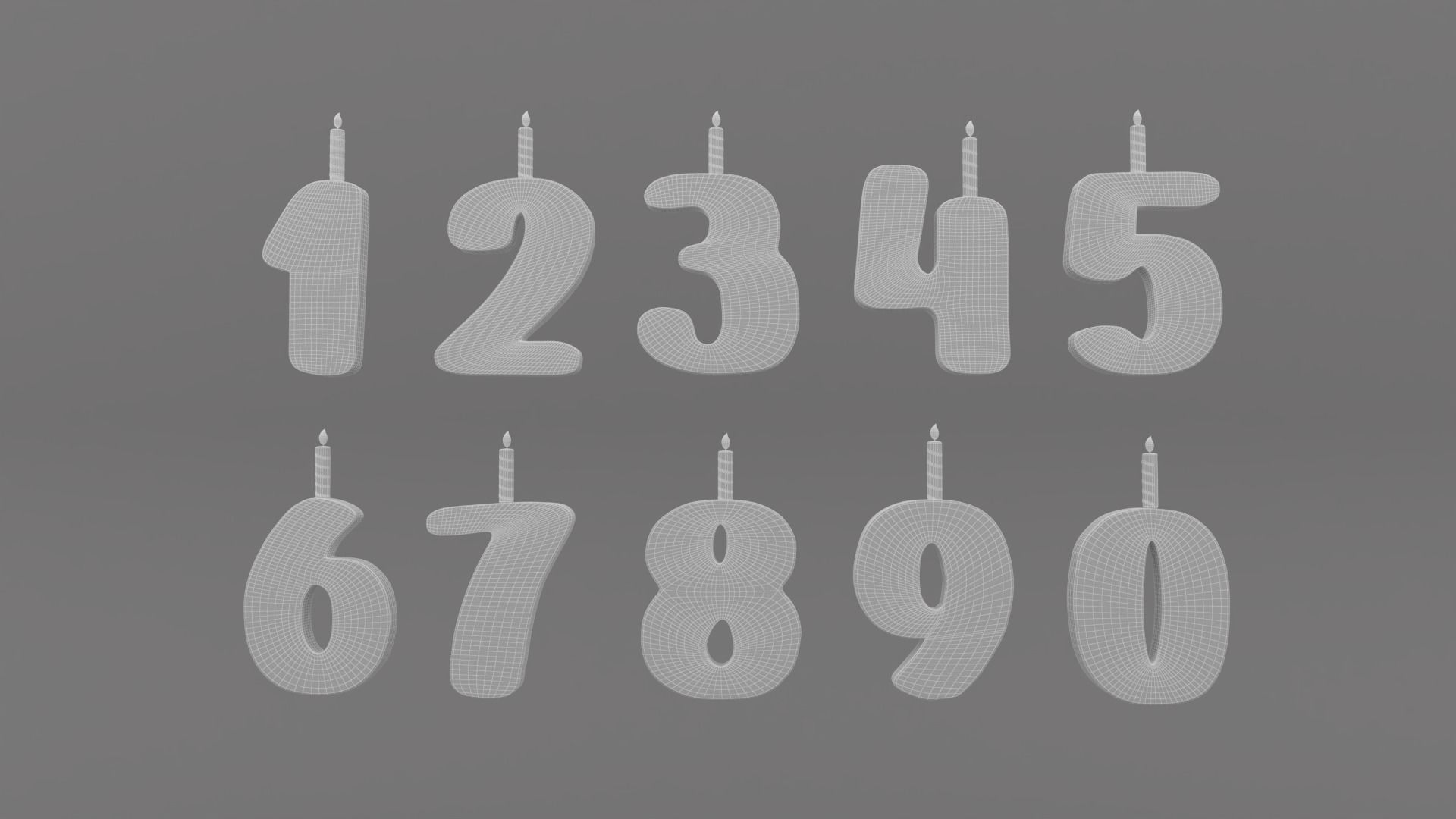 Cartoon Number v003 Low-poly 3D model_8