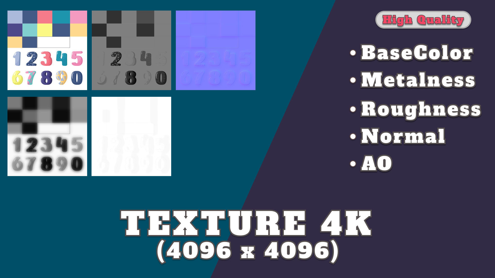 Cartoon Number v003 Low-poly 3D model_7