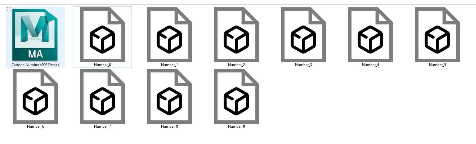 Cartoon Number v003 Low-poly 3D model_9