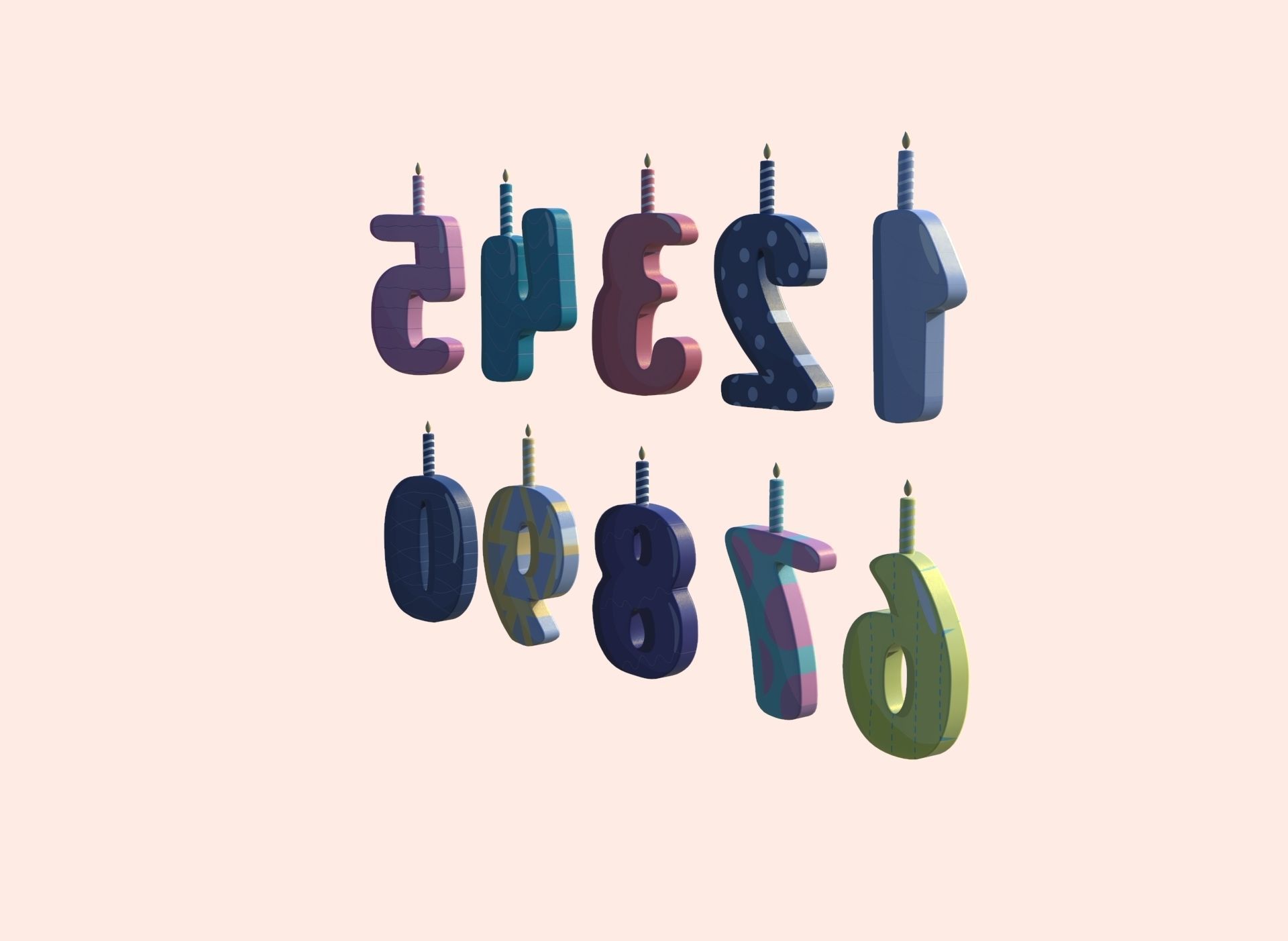 Cartoon Number v003 Low-poly 3D model_6