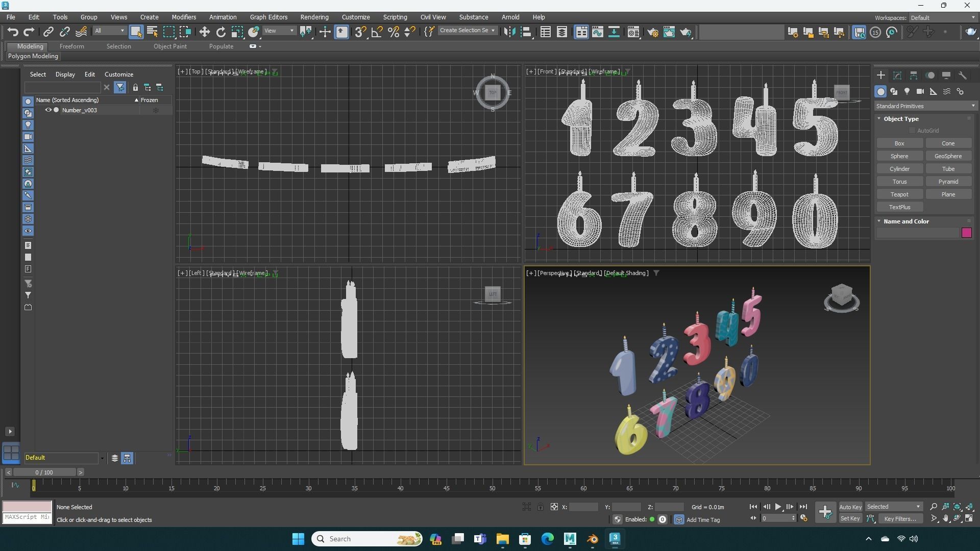 Cartoon Number v003 Low-poly 3D model_11