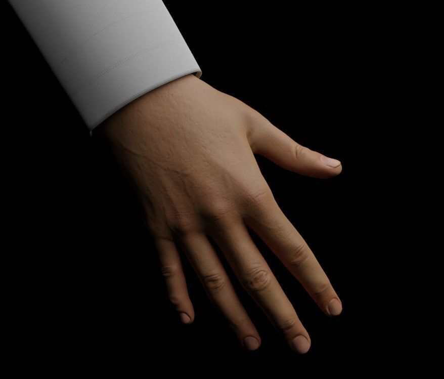 Male hands 3D model_3