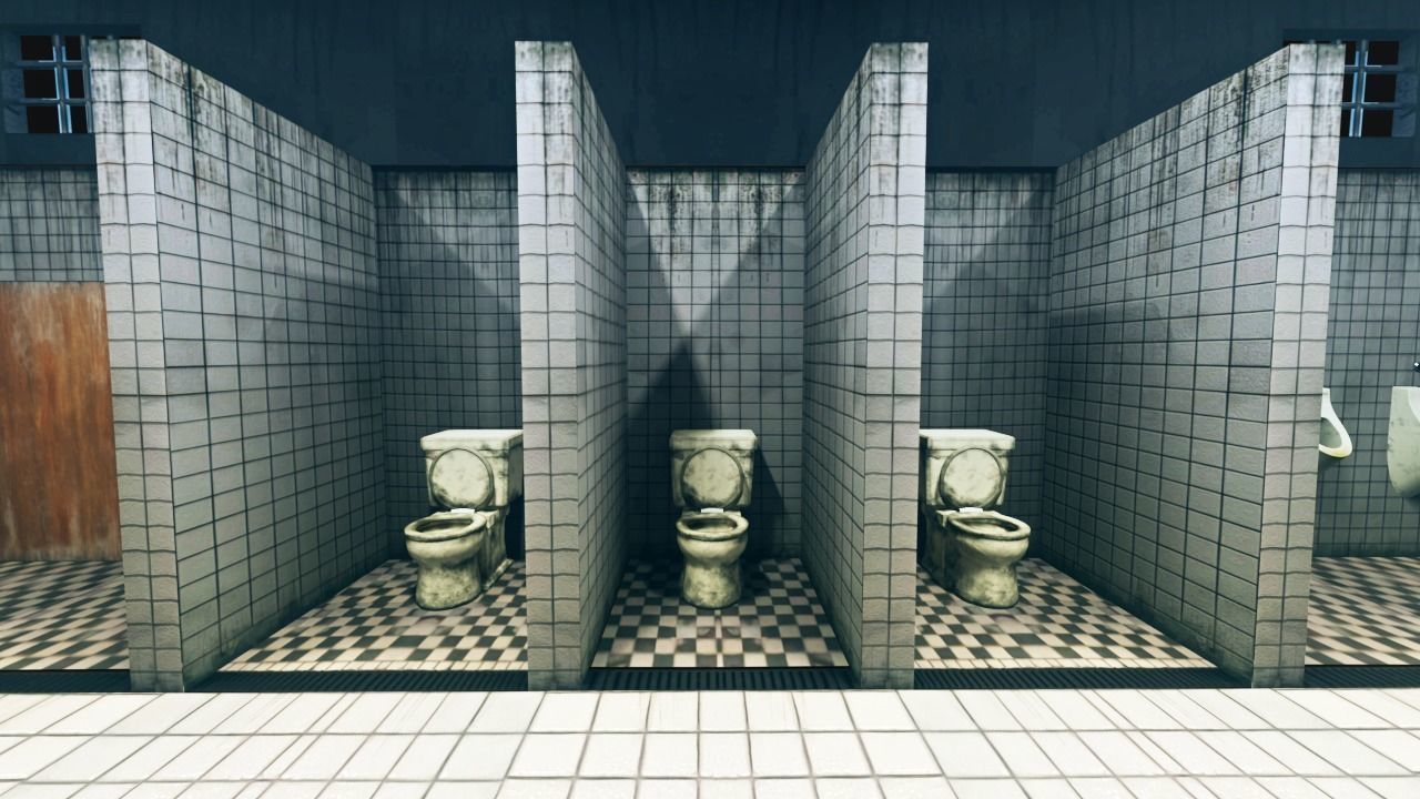 3D Scene of Public Bathroom 3D model_1