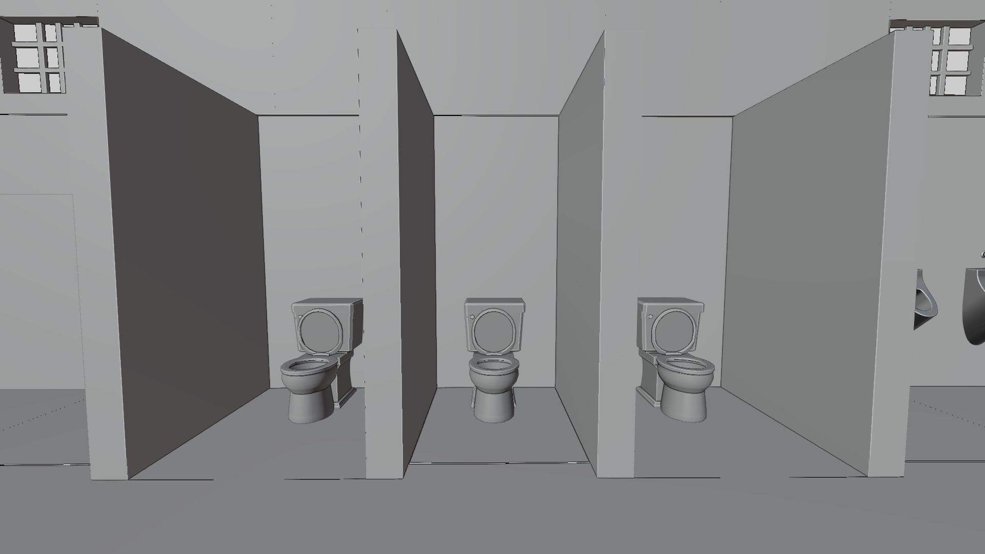 3D Scene of Public Bathroom 3D model_7