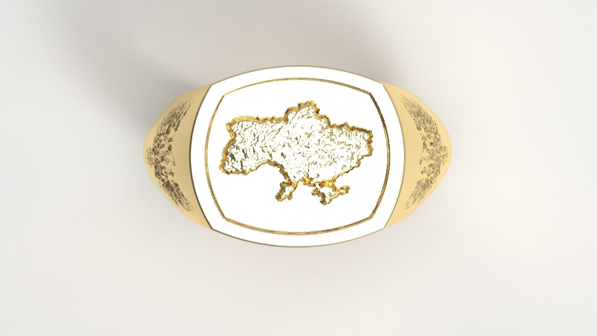 Ukrainian Ring 3D print model_13