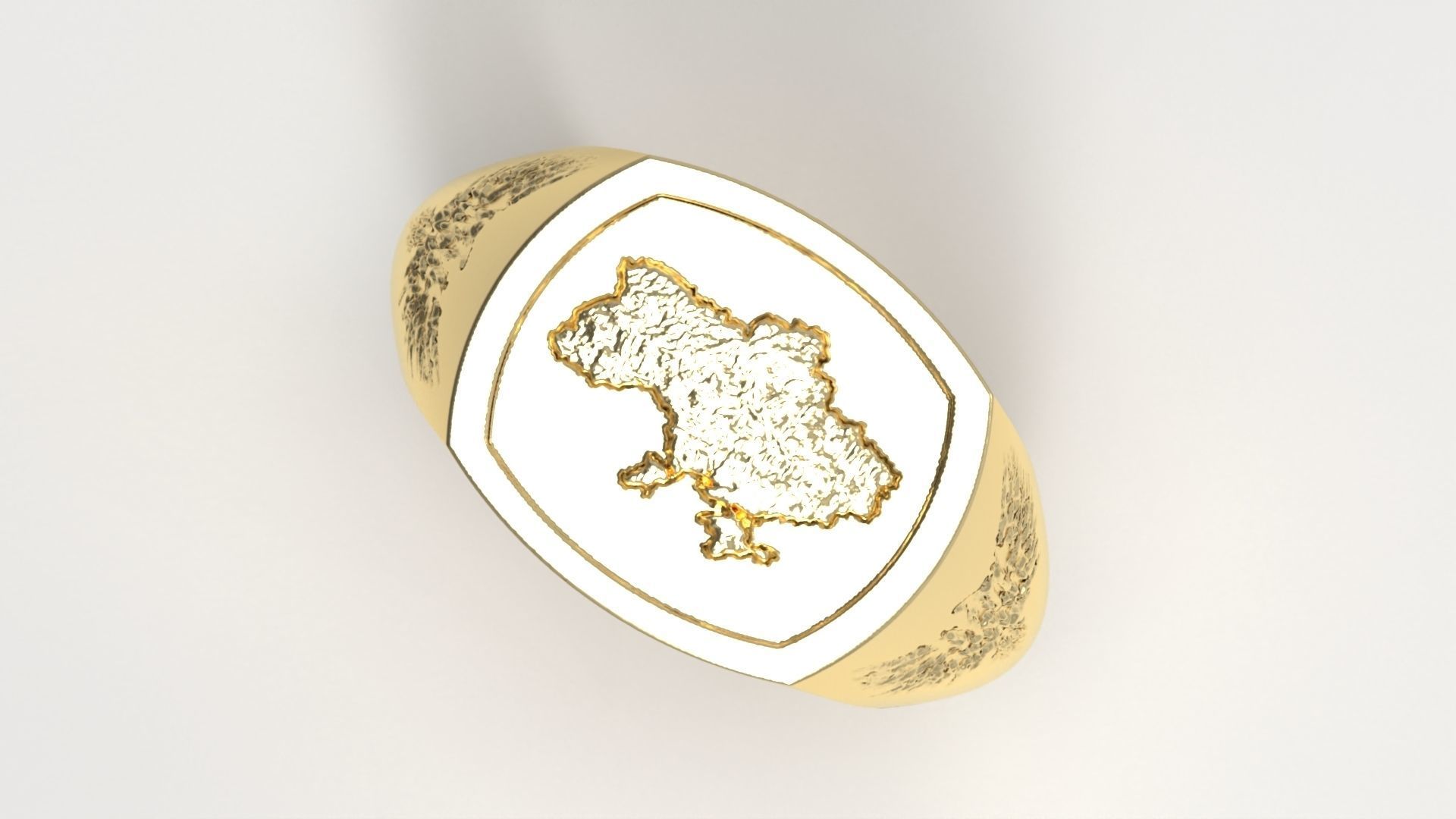 Ukrainian Ring 3D print model_1