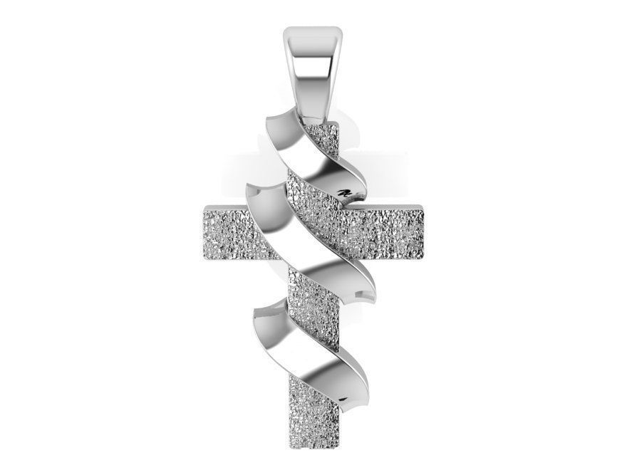 Cross Snake Pendant 0186 3D print model_2