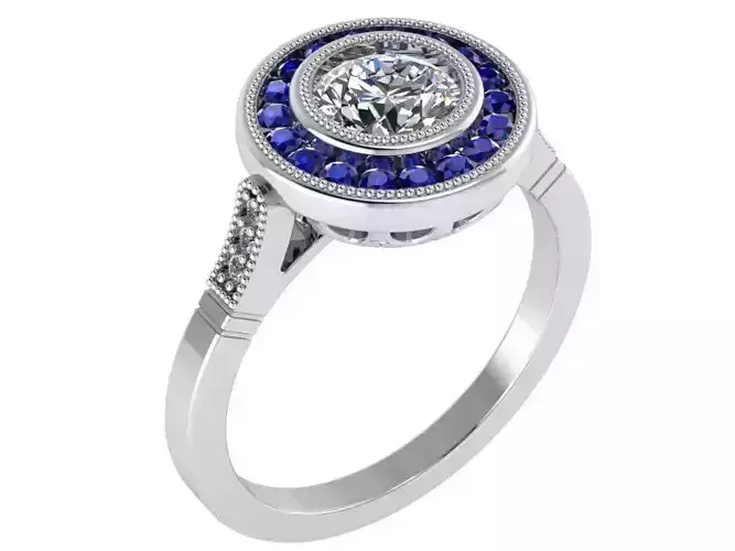 Round Halo Ring 0189