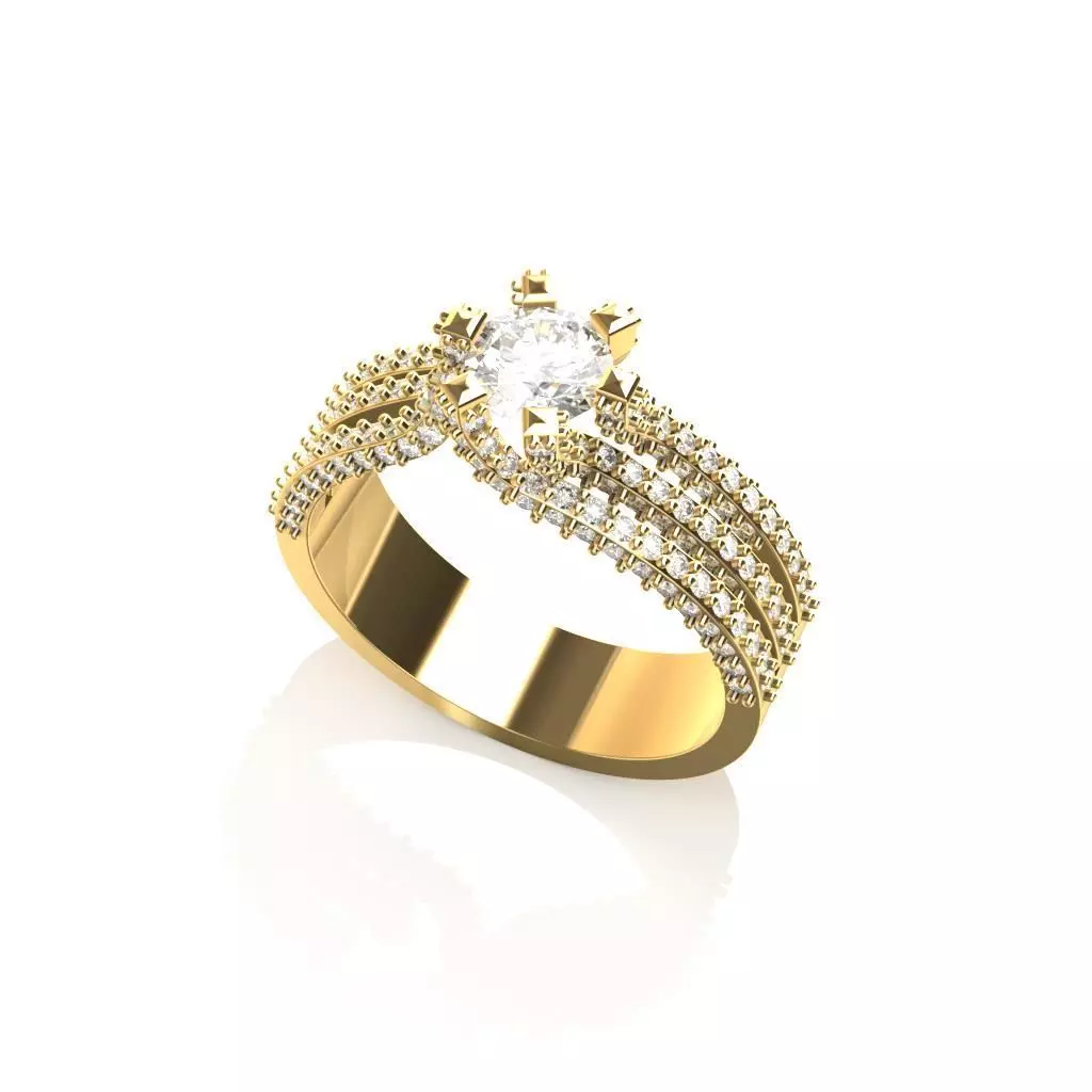 Solitaire Engagement Ring 3D print model