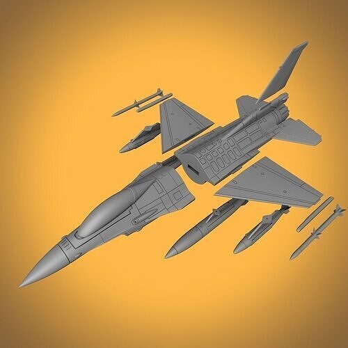 F-16 FIGHTING FALCON SCALE 1-72 PRINTABLE STL FILES 3D print model