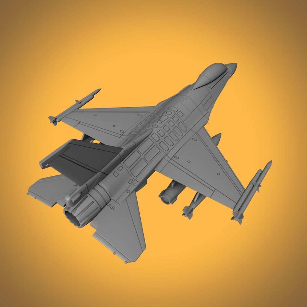 F-16 FIGHTING FALCON SCALE 1-72 PRINTABLE STL FILES 3D print model_4