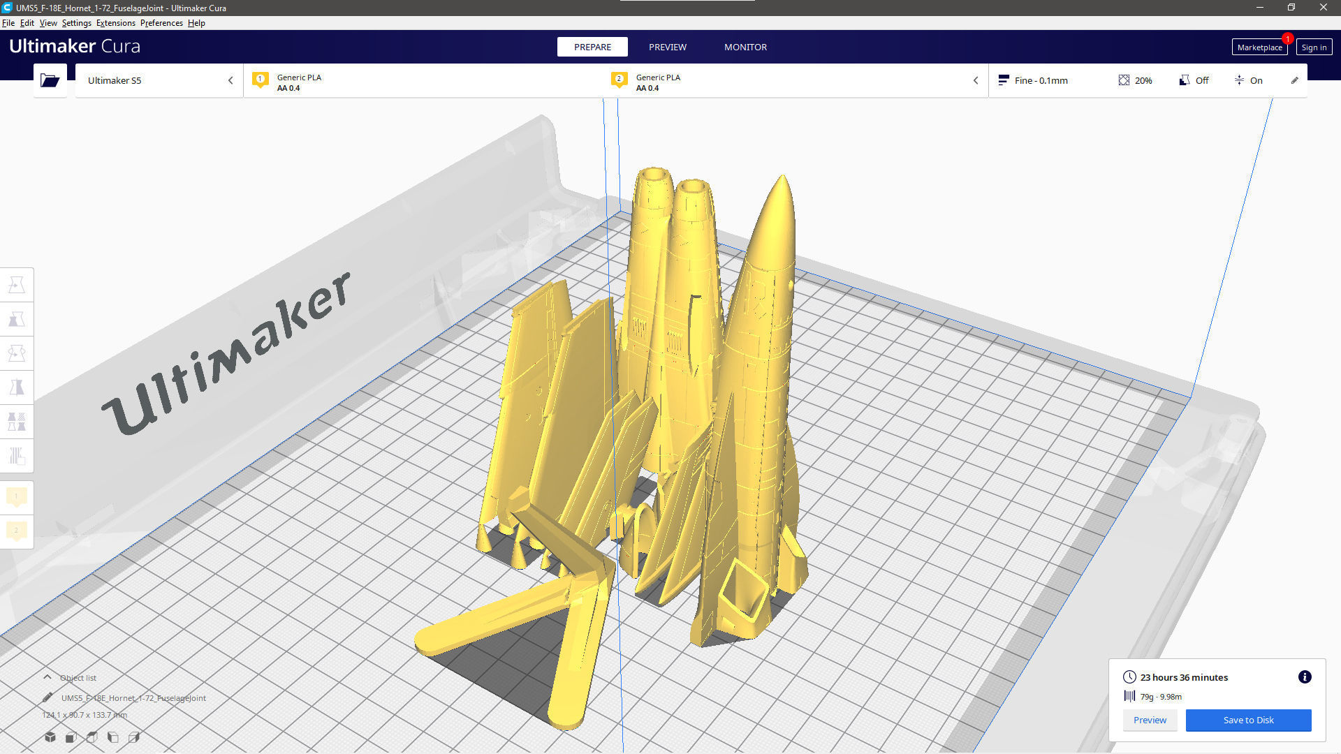 F-18 HORNET SCALE 1-72 PRINTABLE STL FILES 3D print model_1