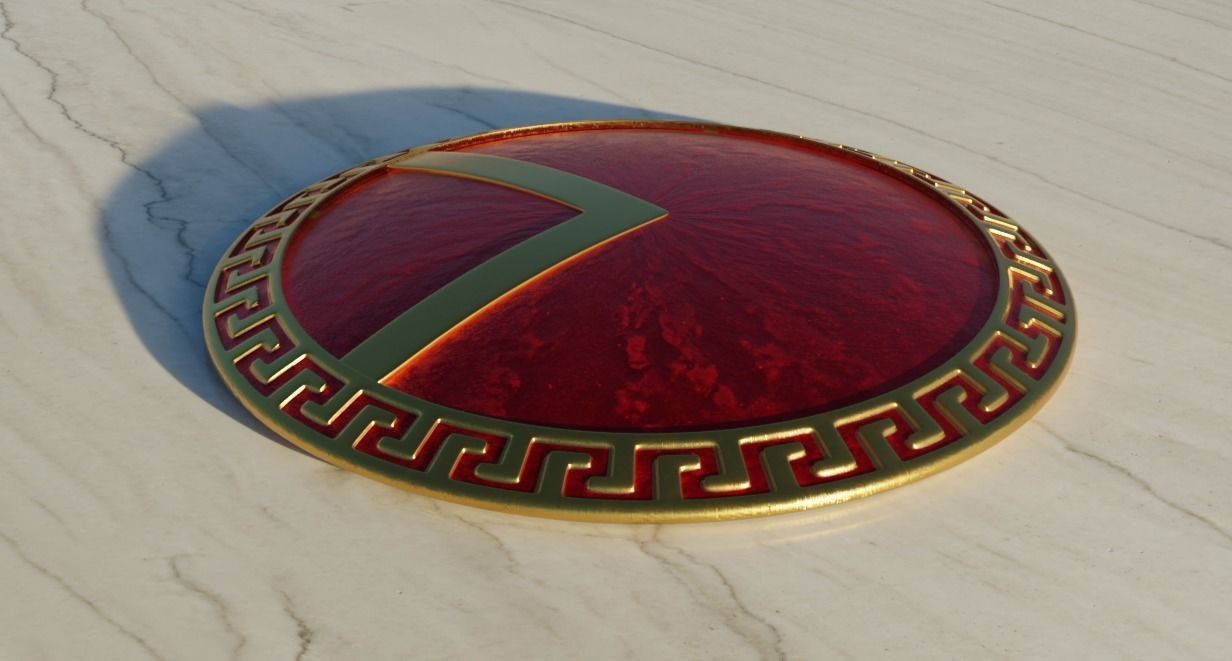 Spartan shield 3D model_4