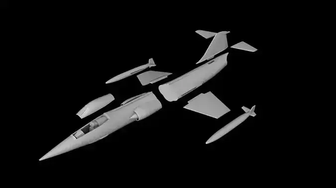 F-104 SCALE 1-72 PRINTABLE STL FILES