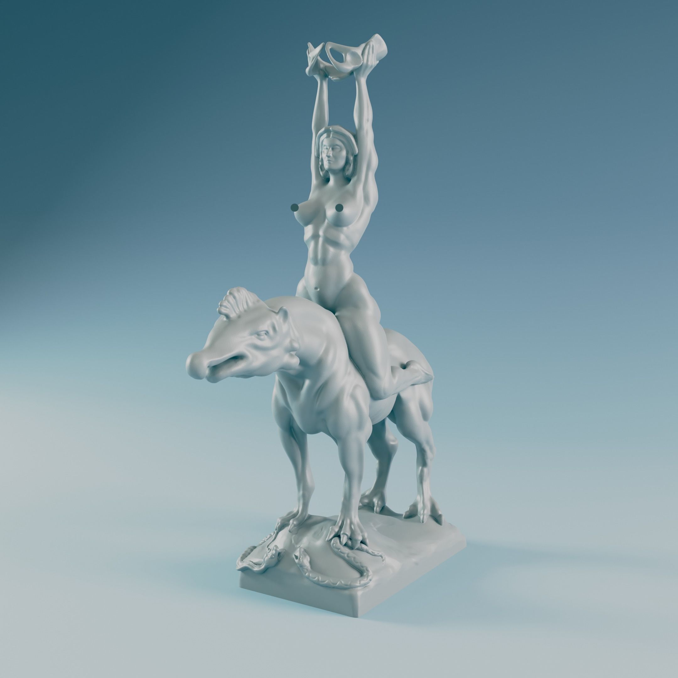 Maria Lionza 3D print model_3