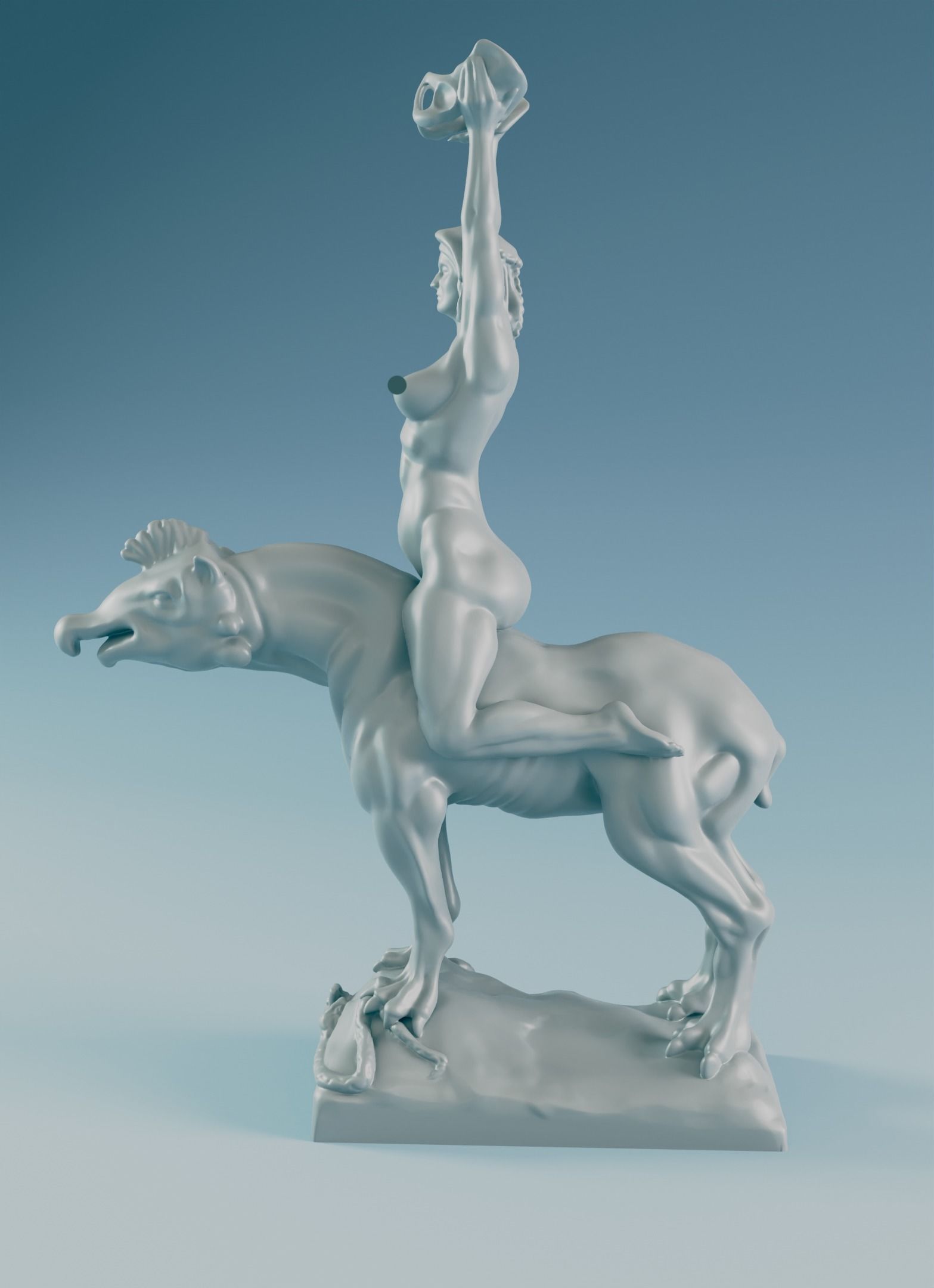 Maria Lionza 3D print model_4