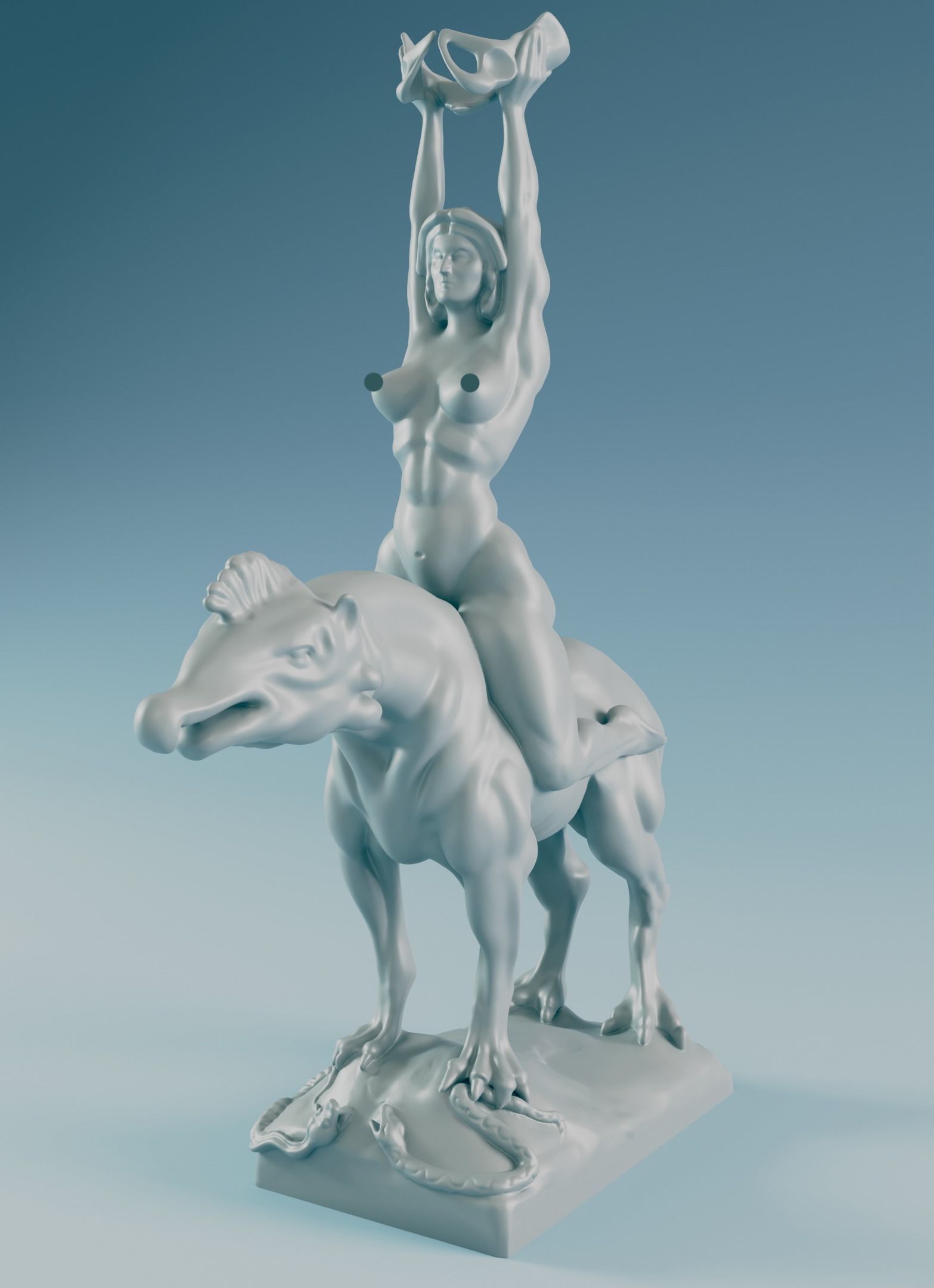 Maria Lionza 3D print model_6