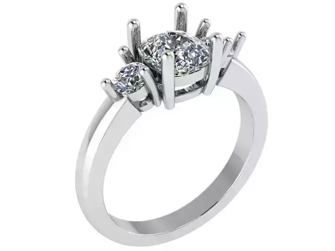 3 Stone Basket Setting Ring 0197