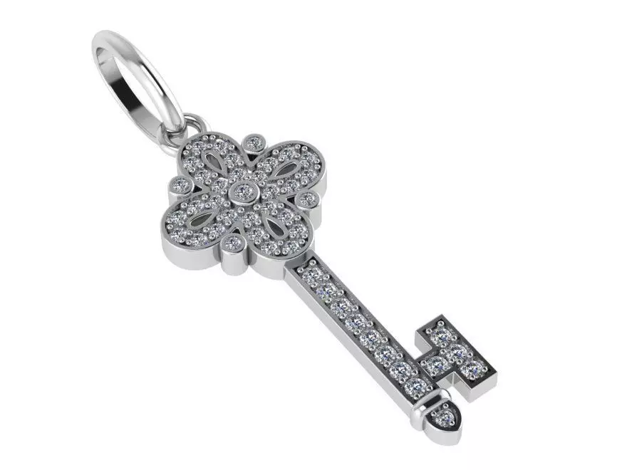 Key Diamond Pendant 0198 3D print model_0